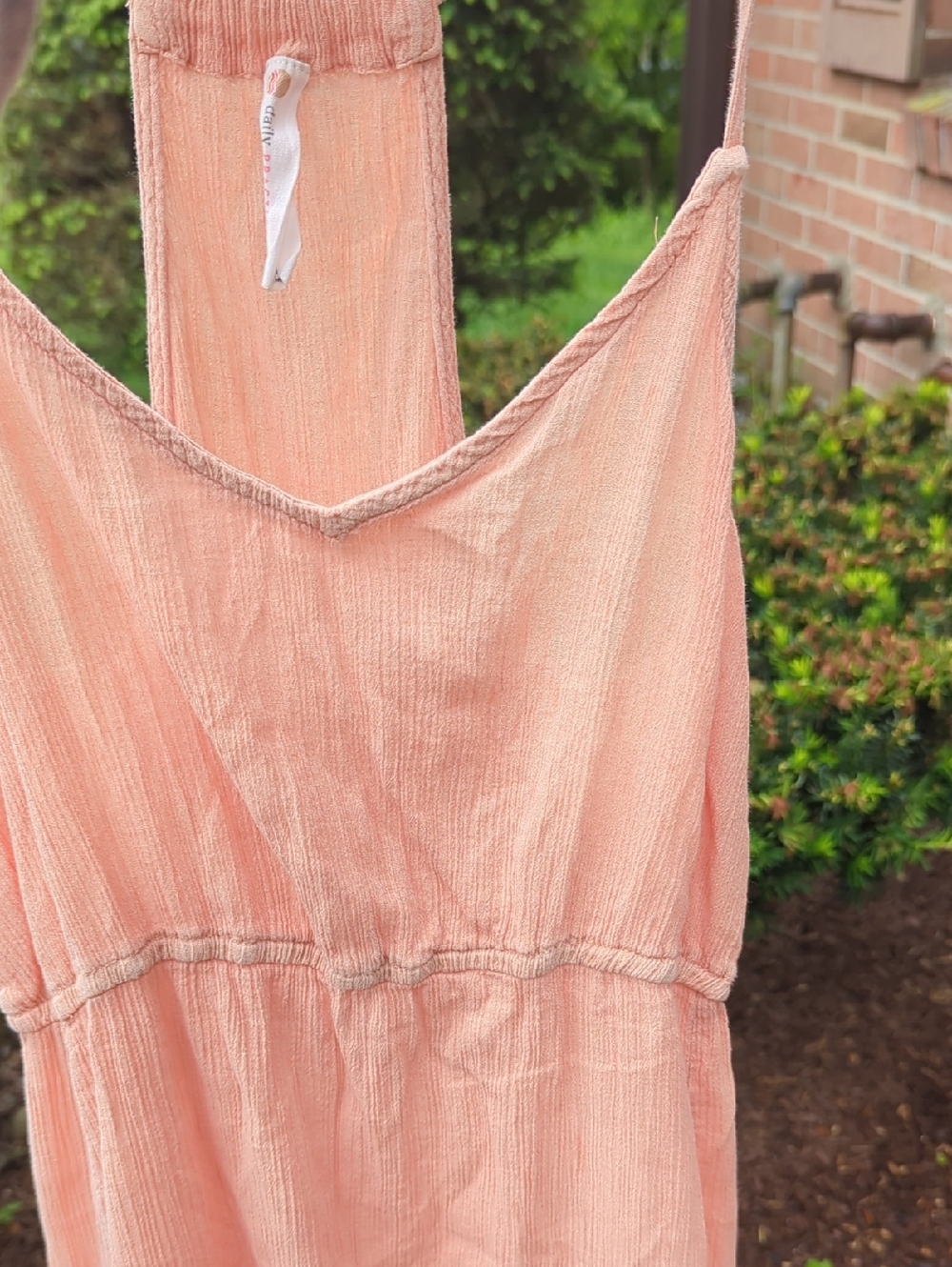 Daily Practice Women's Coral/Pink Cotton Midi Dress Beach Coastal - Picture 8 of 8